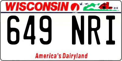 WI license plate 649NRI