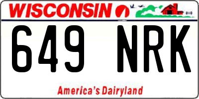 WI license plate 649NRK