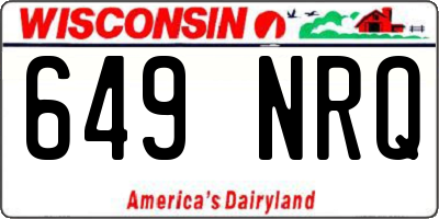 WI license plate 649NRQ