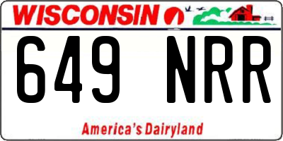 WI license plate 649NRR