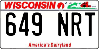 WI license plate 649NRT