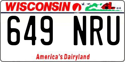 WI license plate 649NRU