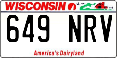WI license plate 649NRV