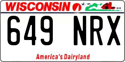 WI license plate 649NRX