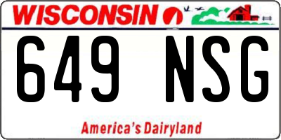 WI license plate 649NSG