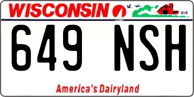 WI license plate 649NSH