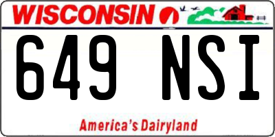 WI license plate 649NSI
