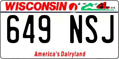 WI license plate 649NSJ