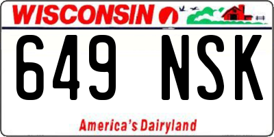 WI license plate 649NSK