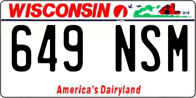 WI license plate 649NSM