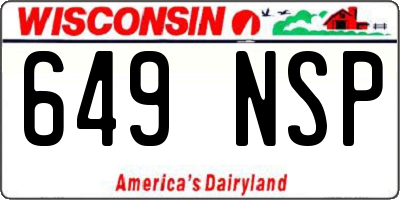 WI license plate 649NSP