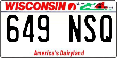 WI license plate 649NSQ