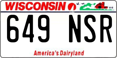 WI license plate 649NSR