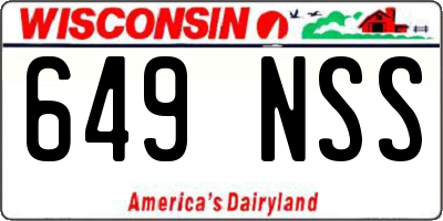 WI license plate 649NSS
