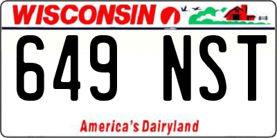 WI license plate 649NST