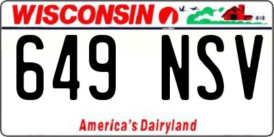 WI license plate 649NSV