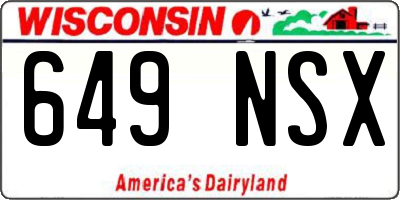 WI license plate 649NSX