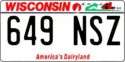 WI license plate 649NSZ