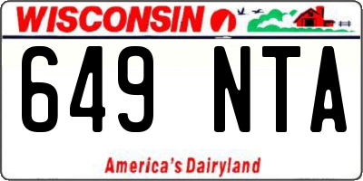 WI license plate 649NTA