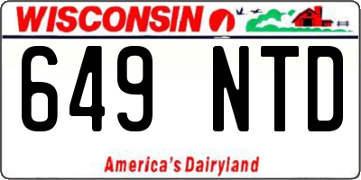 WI license plate 649NTD