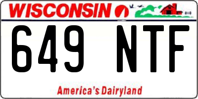 WI license plate 649NTF