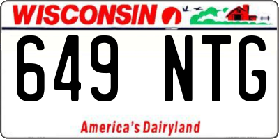 WI license plate 649NTG
