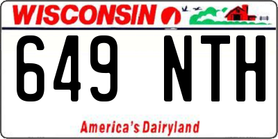 WI license plate 649NTH