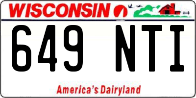 WI license plate 649NTI