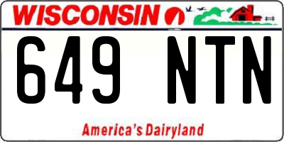 WI license plate 649NTN