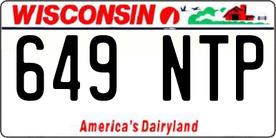 WI license plate 649NTP