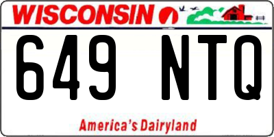 WI license plate 649NTQ