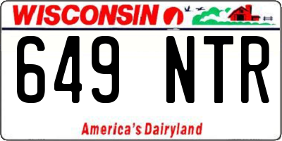 WI license plate 649NTR