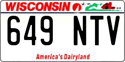 WI license plate 649NTV