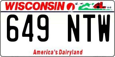 WI license plate 649NTW