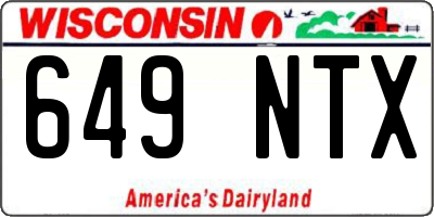 WI license plate 649NTX