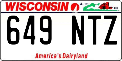 WI license plate 649NTZ