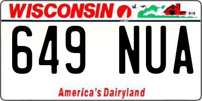 WI license plate 649NUA