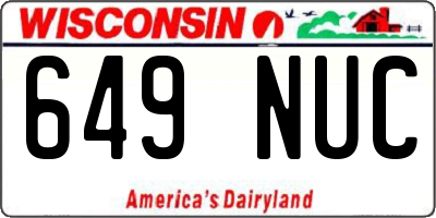 WI license plate 649NUC