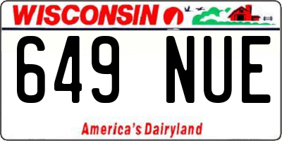 WI license plate 649NUE