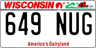 WI license plate 649NUG