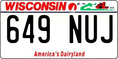 WI license plate 649NUJ