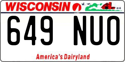 WI license plate 649NUO