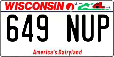 WI license plate 649NUP