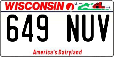 WI license plate 649NUV