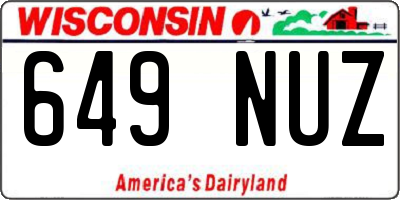 WI license plate 649NUZ