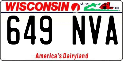 WI license plate 649NVA