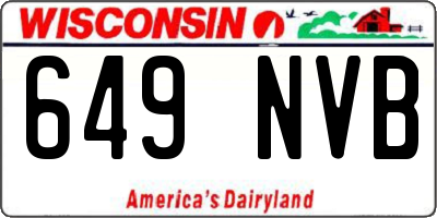 WI license plate 649NVB