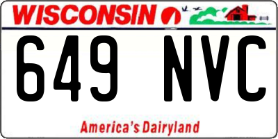 WI license plate 649NVC