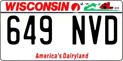 WI license plate 649NVD