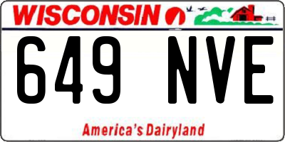 WI license plate 649NVE